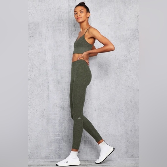 ALO Yoga Pants - Alo Yoga AloSoft Lounge leggings Size XS Dark Green Heather EUC
